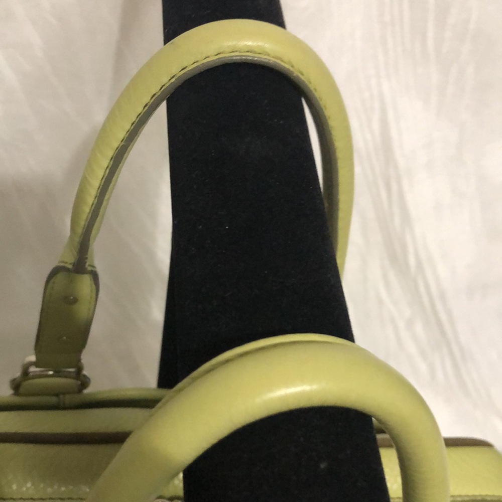 Cole Haan Large Lime Green Leather Satchel - Picture 3 of 12